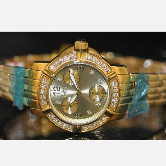 Ladies 18kt Gold Angel Dial Watch Steel - Picture 1 of 4